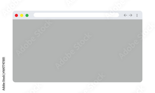 Cartoon browser window. Isolated website template. Web page mockup in simple design. Empty window o network page. Computer page frame in modern style. Vector EPS 10.