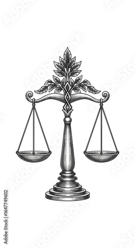 The symbol of justice scales of balance representing fairness and legal equity in court proceedings