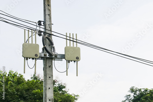 Public Internet Signal Device on Utility Pole