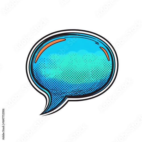 Blue Cartoon Speech Bubble Icon