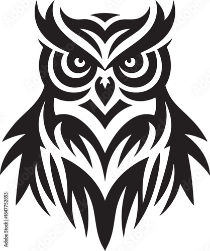 Wise owl illustration a detailed vector design featuring a majestic owl with intricate feather details and a wise observant gaze perfect for nature and wisdom themed projects