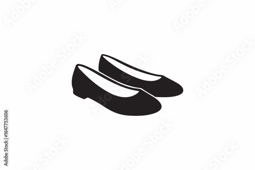 A Ballet Flats shoes vector silhouettes black image made by adobe illustrator. eps