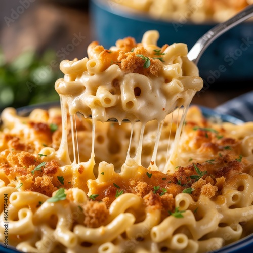 Creamy macaroni cheese with crispy topping pasta cheesy