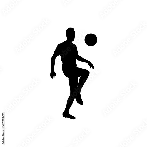 A silhouette of a soccer player mid-kick, showcasing athleticism and skill.