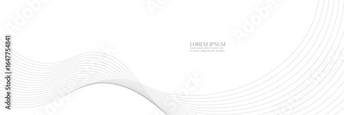 Abstract grey wave lines on a clean white background for modern design.