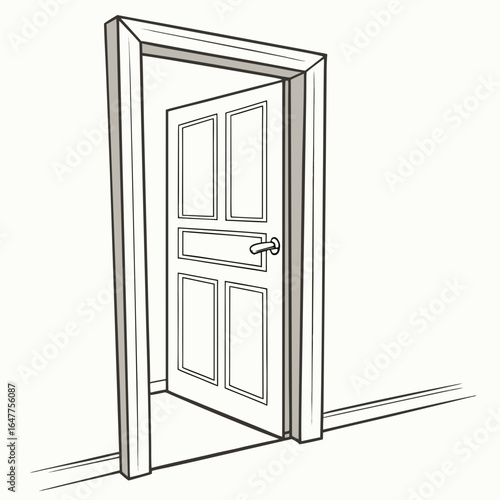 White interior door open doorway