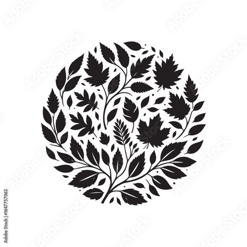 autumn leaves vector silhouette clip art logo design illustration