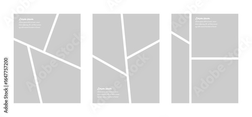 Set of comic 4 frame photo collage layout