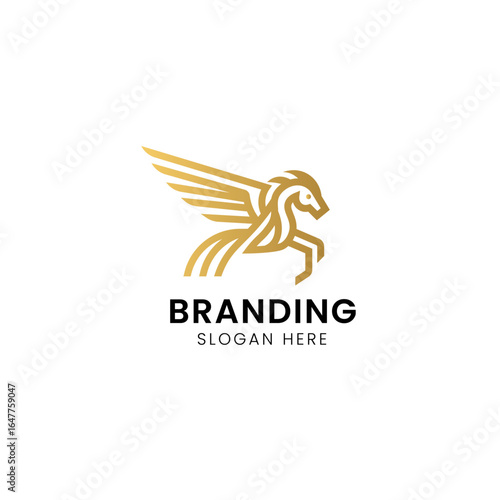 New Modern Pegasus horse logo