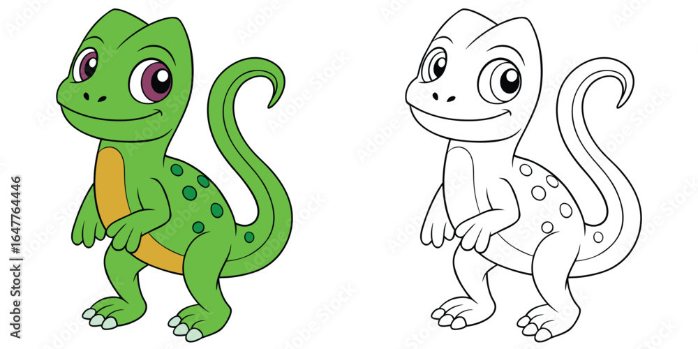 Obraz premium Scaly Skip the lizard crawling with a long tail and small toes