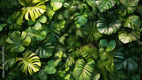 Wallpaper Mural Lush tropical foliage backdrop Torontodigital.ca
