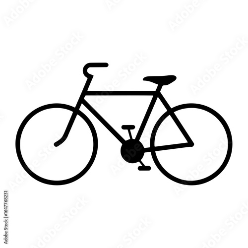 Black bicycle with wheels frame and seat vector