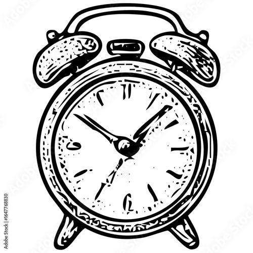 Alarm Clock – Vintage Hand‑Drawn Response Time and SLA Icon