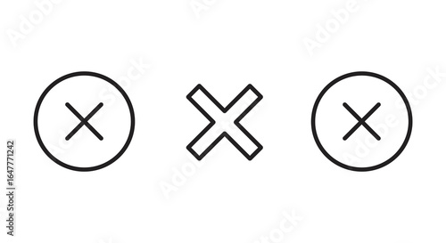 Three x marks in different styles on a plain background