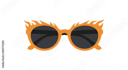 Orange flame sunglasses with black lenses and trendy frames