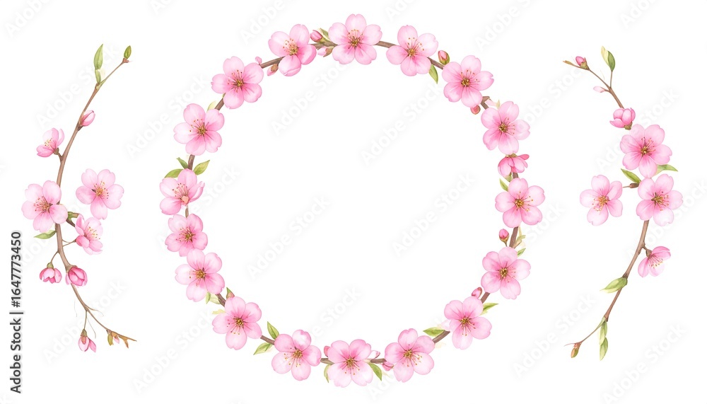 Obraz premium Floral wreath border design
