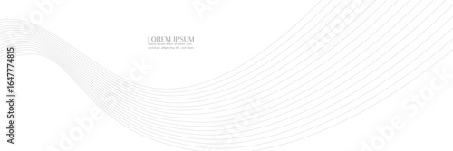 Abstract grey wave lines on a white background for modern minimalist templates.