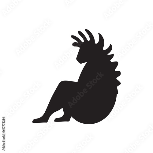 Silhouette of Quirky Creature Sitting Down
