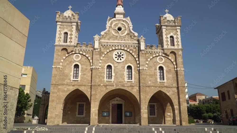 The Saint Stephen Cathedral, a Maronite Catholic church located next the port of Batroun in northern Lebanon The Saint Stephen Cathedral, a Maronite Catholic church located next the port of Batroun in northern Lebanon