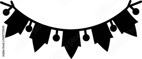 Festive Party Garland or Streamer Silhouette