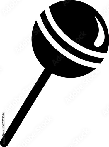 Lollipop Candy Icon Silhouette Vector Illustration