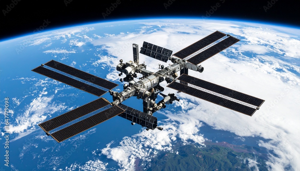 Obraz premium International Space Station close-up scene