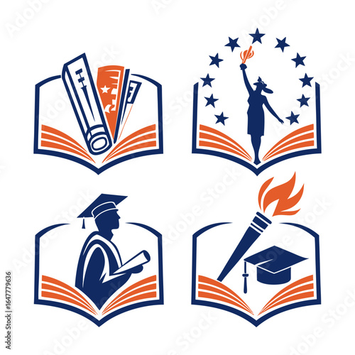 Education and Graduation Logo Design Vector