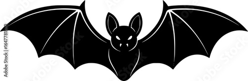Black Bat SVG Vector Outline
