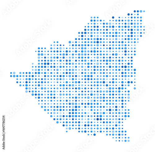 Nicaragua Dot Map. Country Digital Style Shape. Nicaragua vector image. Country shape blue circular dots. Modern vector illustration.