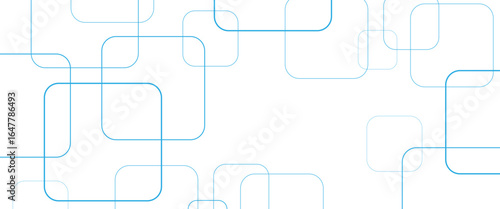 Minimal geometric background. Dynamic blue shapes composition with white lines. Abstract background modern hipster futuristic graphic. Vector