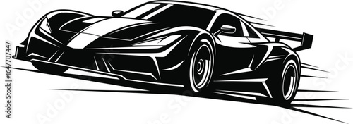 A powerful supercar with a sleek design and aerodynamic features isolated on white background
