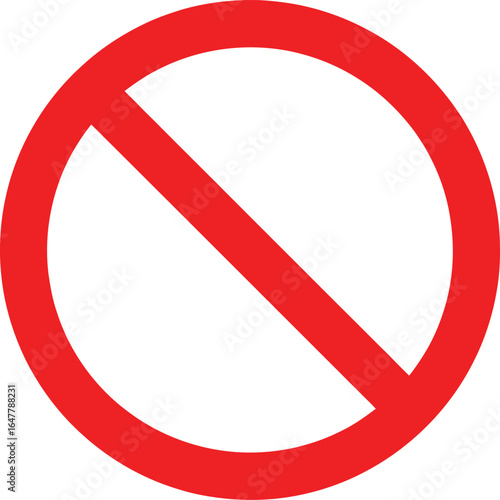 Free Download Prohibition sign with a red circle and diagonal line, indicating something is not allowed, isolated on white background - GFXLoad