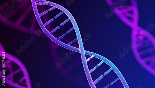 Wallpaper Mural Abstract 3D DNA strands in vibrant purple and blue Torontodigital.ca