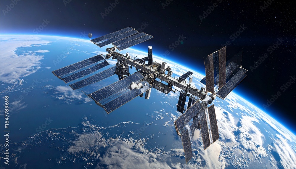 Obraz premium International Space Station close-up scene