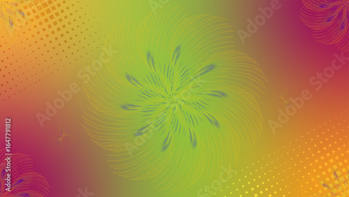 Floral Abstract Background with Colorful Gradient