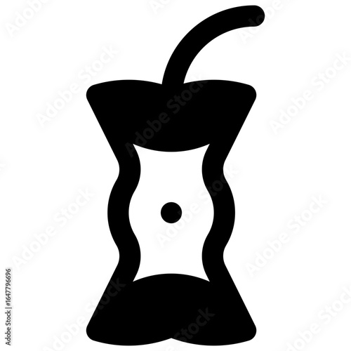 Compostable. Outlined stroke vector icon with black-filled details.