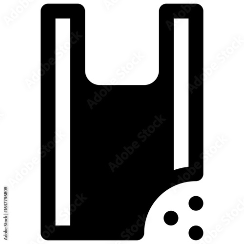 Microplastics. Outlined stroke vector icon with black-filled details.
