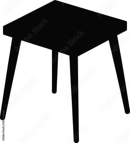 Side table silhouette vector art illustration