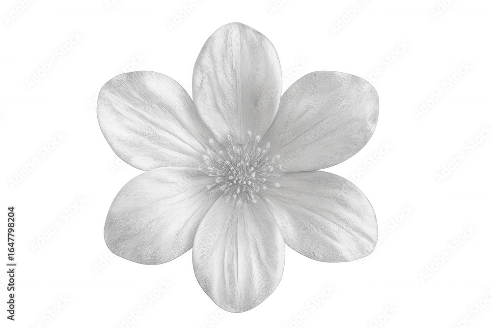 Obraz premium Blooming white flower set against a transparent background, enhancing graphic design projects with elegance and natural beauty