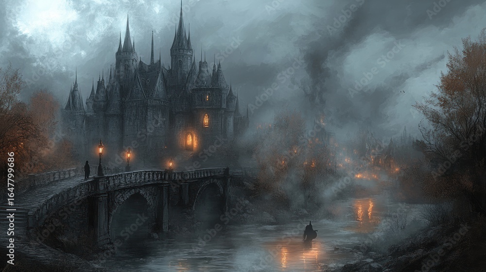 Obraz premium Dark castle at night