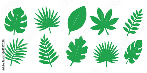 Leaf icon. Two stylized green leaves representing nature and freshness vector illustration. Eco-friendly growth and organic symbol. Sustainability and environmental sign. Natural pictogram.