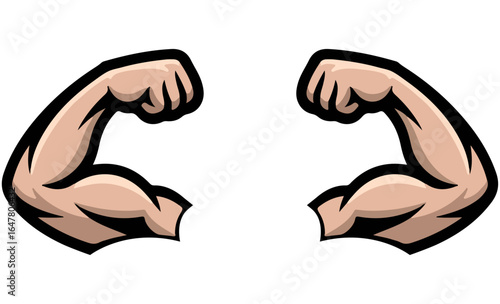 Two Hands Muscle Man Vector Art Illustration – Strong Bodybuilder Flexing Arms Icon and Fitness Graphic Design for Gym, Sports, and Power Branding.