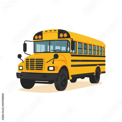 school bus isolated on white. vector illustration
