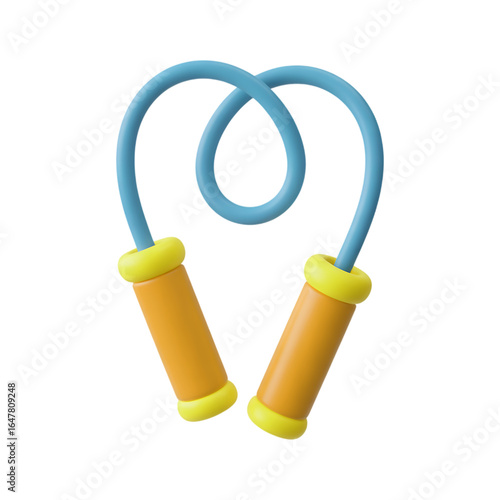 Cartoon jumping rope, playful and colorful. Perfect for kids' activities, fitness, and healthy lifestyle.