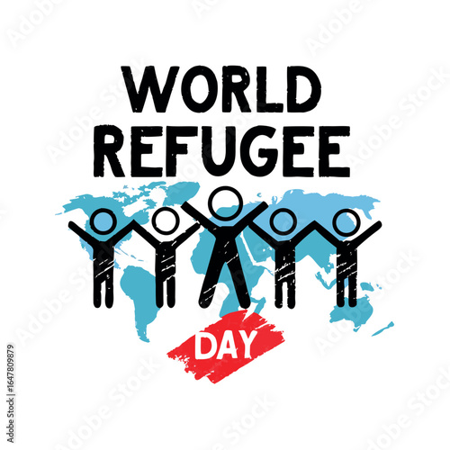   world refugee day with poster design eps