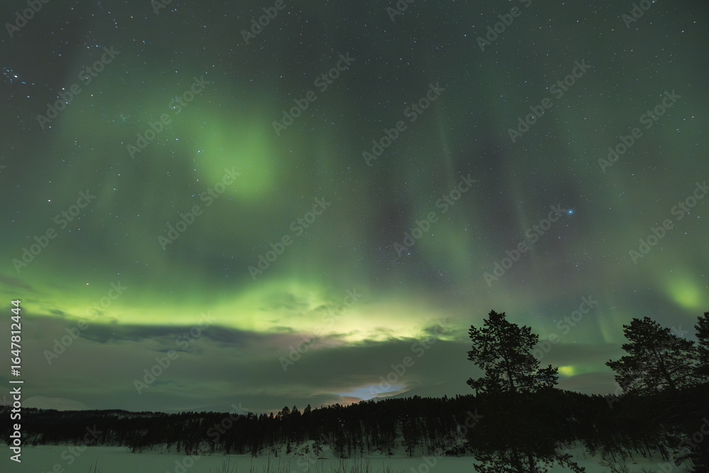 Northern lights light up the entire sky with their ever-changing shapes, painting it in vibrant green, pink, and purple ribbons. Norway Northern lights light up the entire sky with their ever-changing shapes, painting it in vibrant green, pink, and purple ribbons. Norway