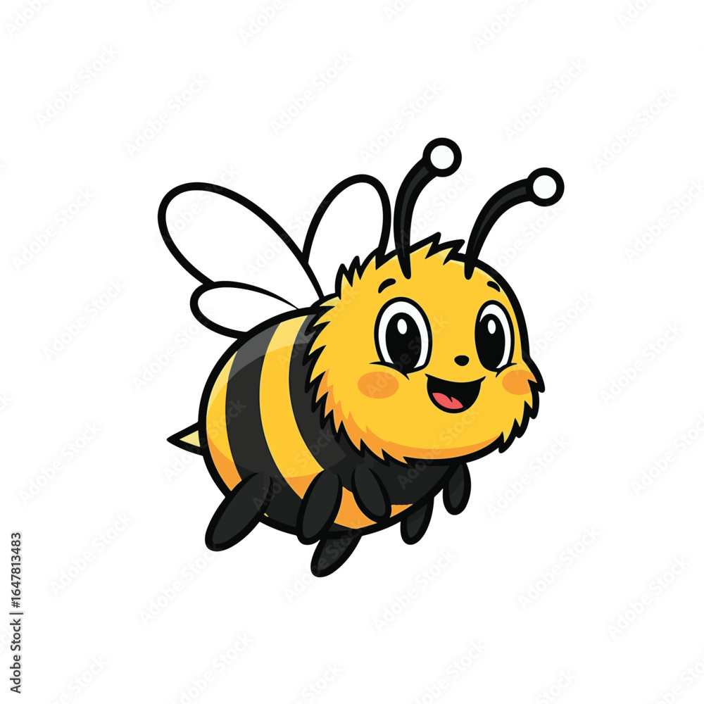 Naklejka premium Bee cartoon character isolated on a white background