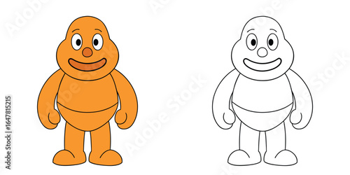 A cheerful  with a big smile and chubby body