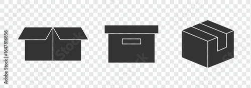 Box icon vector for web and mobile app. box sign and symbol, parcel, package. Delivery Box Package Opened Icon for Unboxing and Shipping. cardboard, sealed box icon. Design eps 10. 