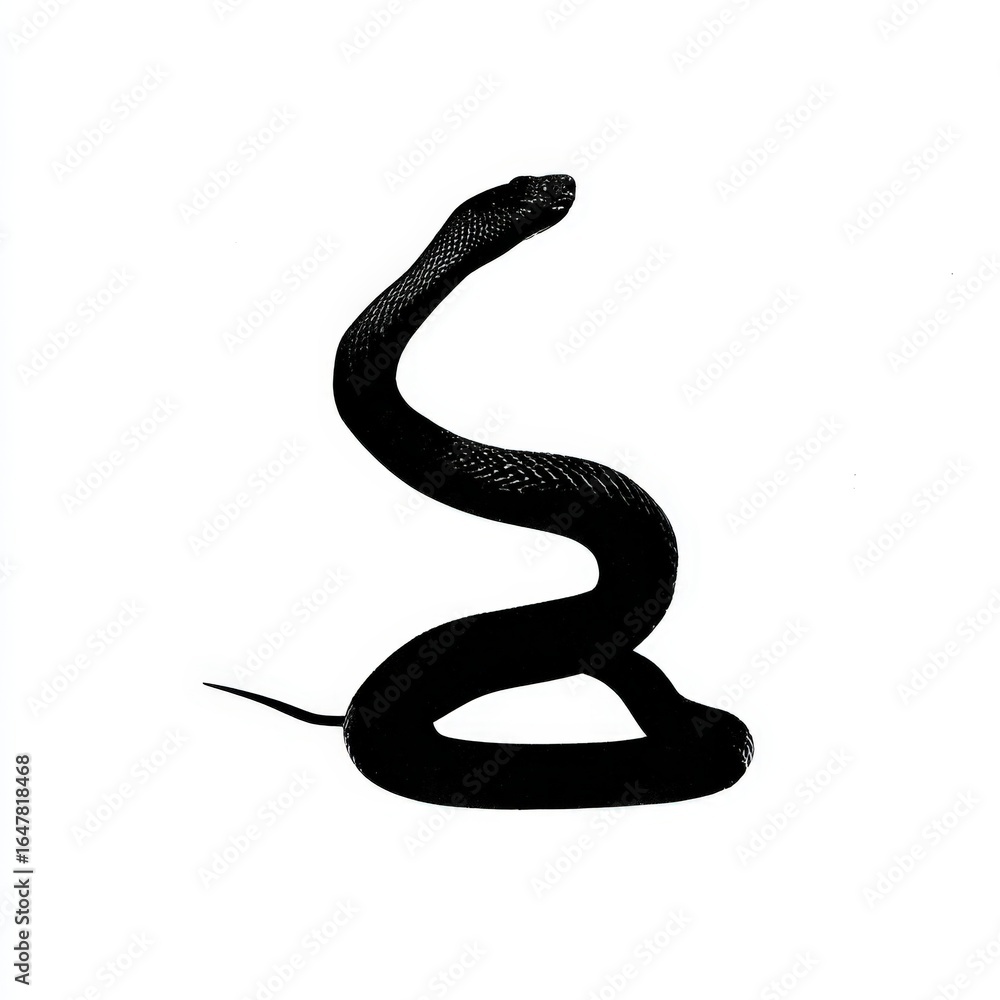 Fototapeta premium Gobo texture shadows snake body in tight spiral form